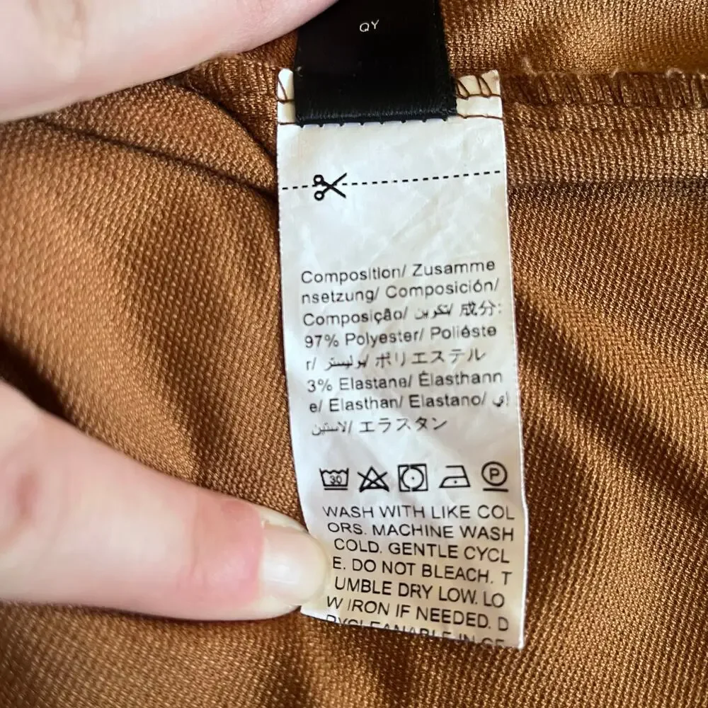 Brown Corduroy Babydoll Peplum Button Down‎ Shirt - Picture 4 of 5